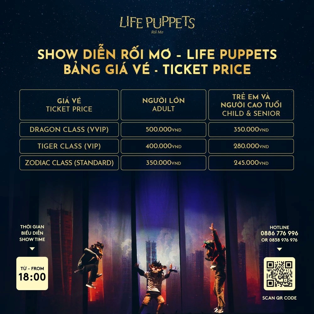 SHOW DIỄN LIFE PUPPETS - RỐI MƠ THÔNG BÁO CẬP NHẬT BẢNG GIÁ 2024